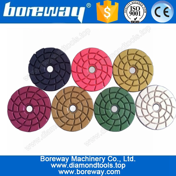spiral shape diamond resin floor polishing pad