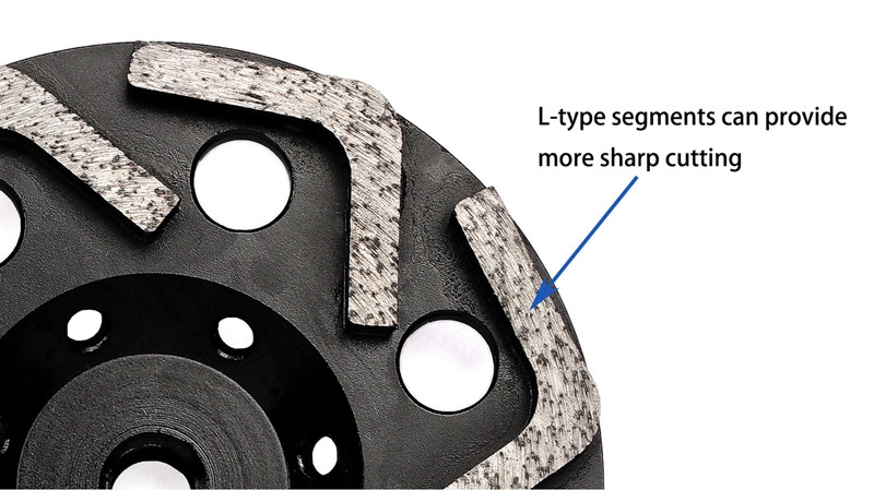 6 Inch L shape diamond cup grinding wheel
