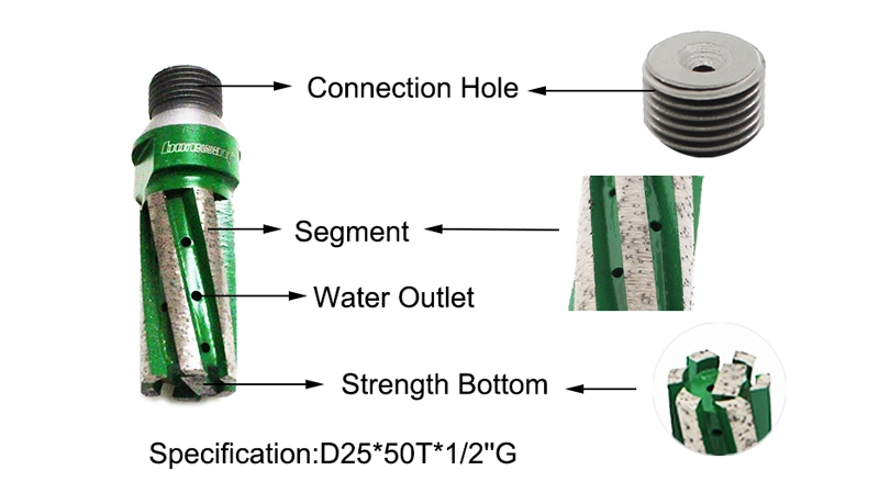 China Factory D25 Diamond Finger Bit with Strengthened Bottom