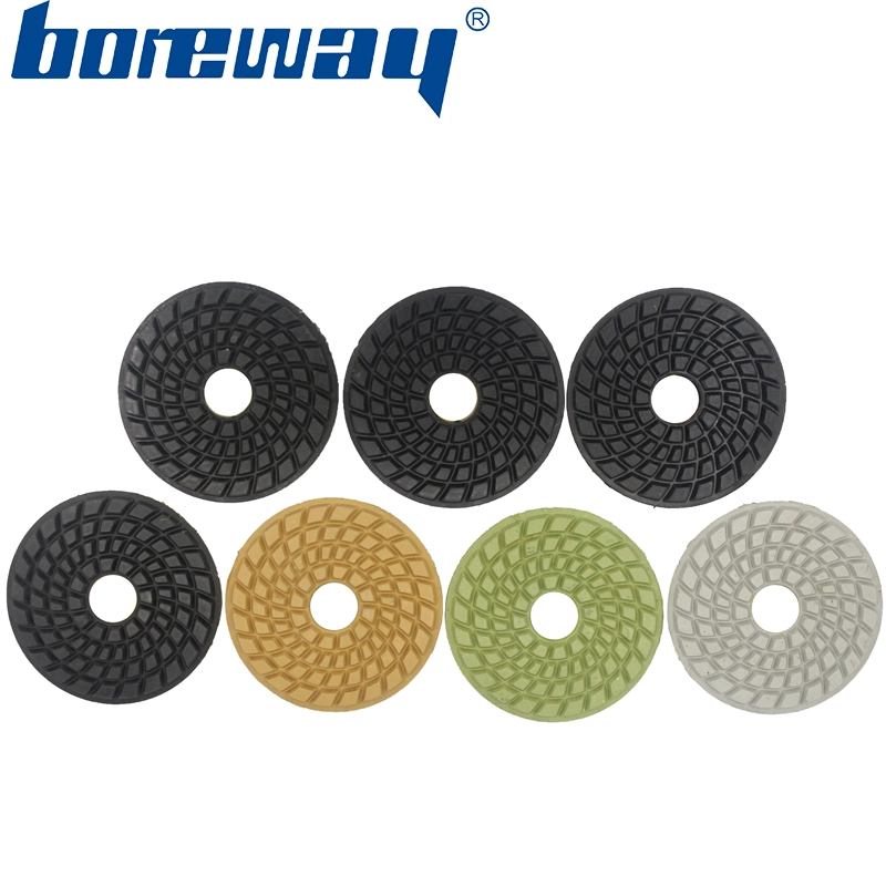 3inch 80mm 7 steps black sprial type wet use diamond polishing pads