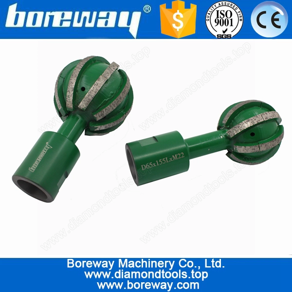 Ball Shape Sintered Diamond Milling Cutter For Stone D65/D80*155L*M22