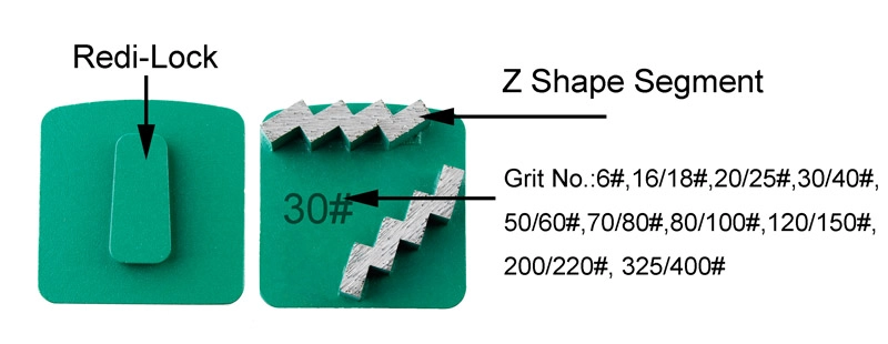 China Factory Diamond Grinding Pad Shoe Concrete Floor Husqvarna With Two z Segment Suppliers