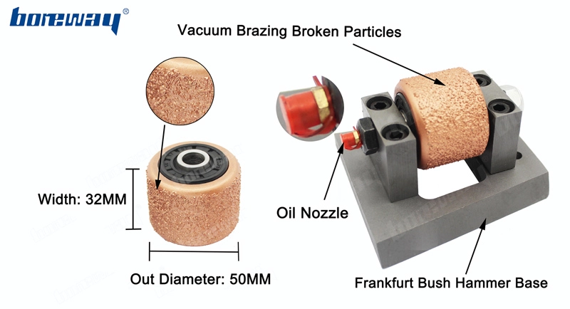 Special Designed Horseshoe Type Vacuum Brazing Bush Hammer Roller 1