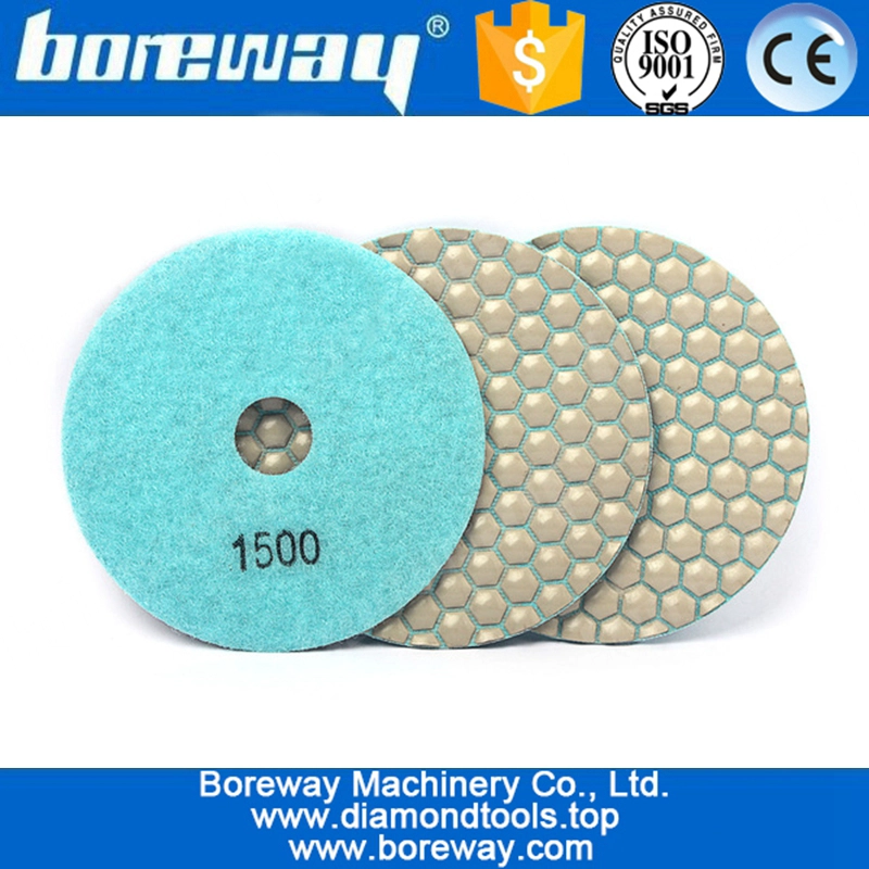 5 inch 3pcs 125mm Diamond Dry Polishing Pad For Flexible Stone Granite Marble