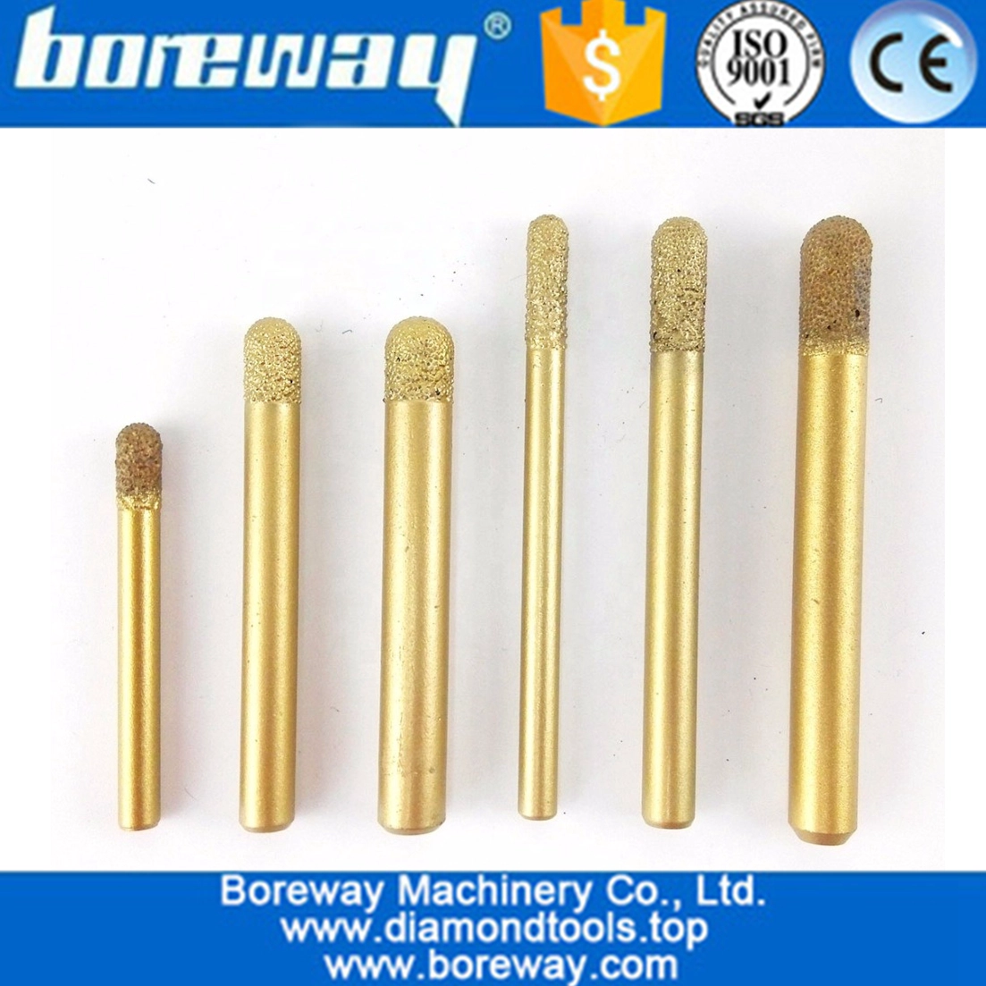 Vaccum Brazed Diamond engraving bits ball end