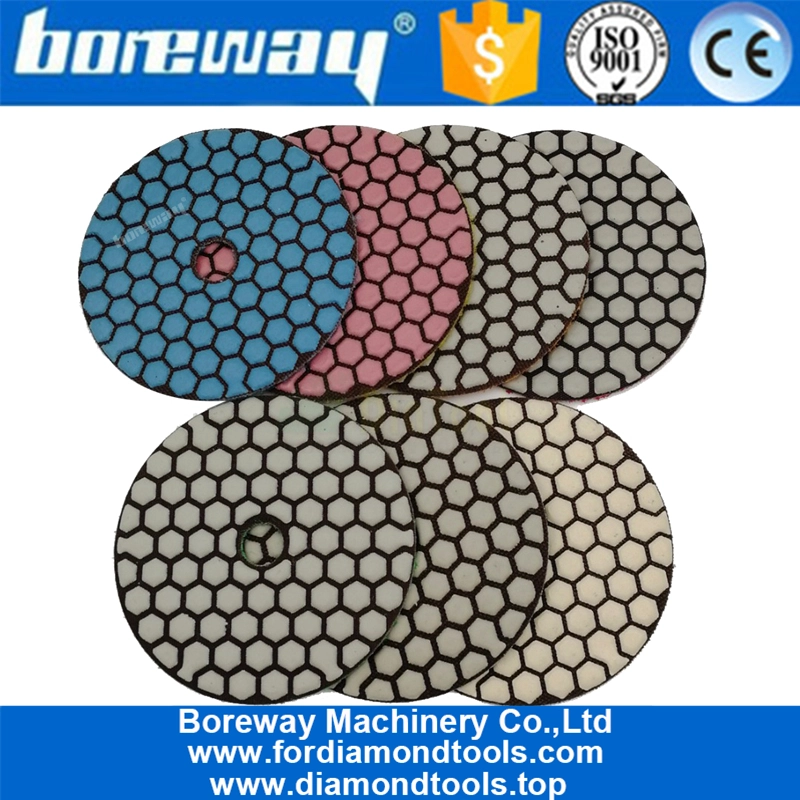 7Pcs/set 4inch Stone diamond sanding disc high quality Dia.100MM Dry Diamond flexible polishing pads