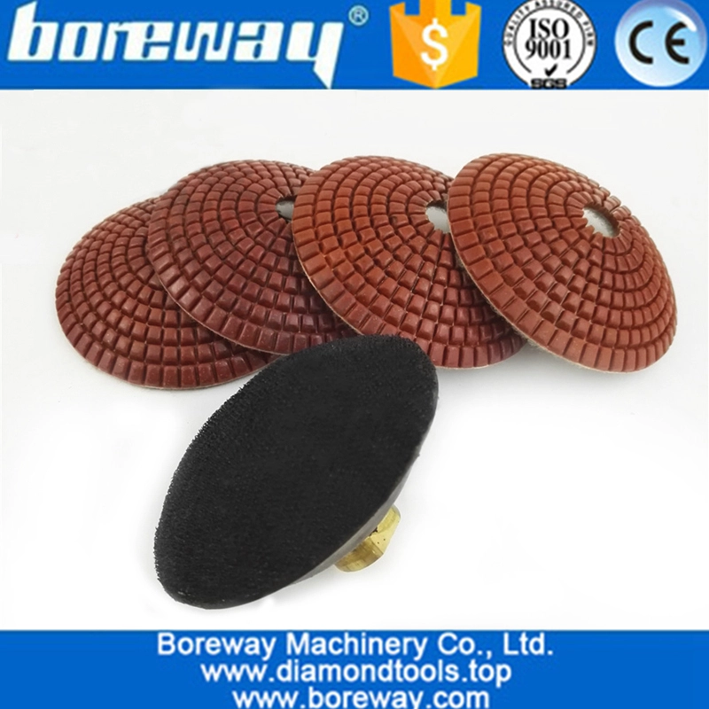 100mm #50 Convex Wet Diamond Polishing Pads With M14 Rubber Backer