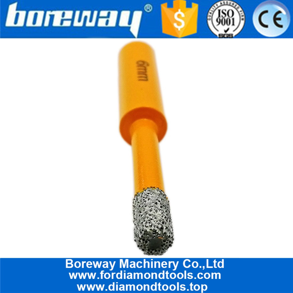 Boreway Dia 6mm Vacuum Brazed Diamond drill bit 10mm Round Shank 01