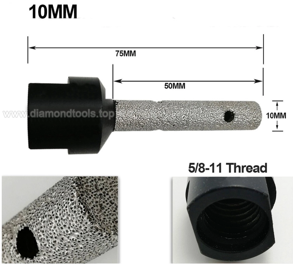 10mm Vacuum brazed Diamond Finger Bits best quality CNC diamond tools for stone granite marble ceramic and more