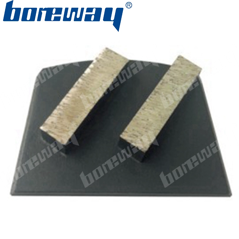 Steel base 2 declining rectangle segments diamond grinding blocks for grinding concrete and terrazzo floor