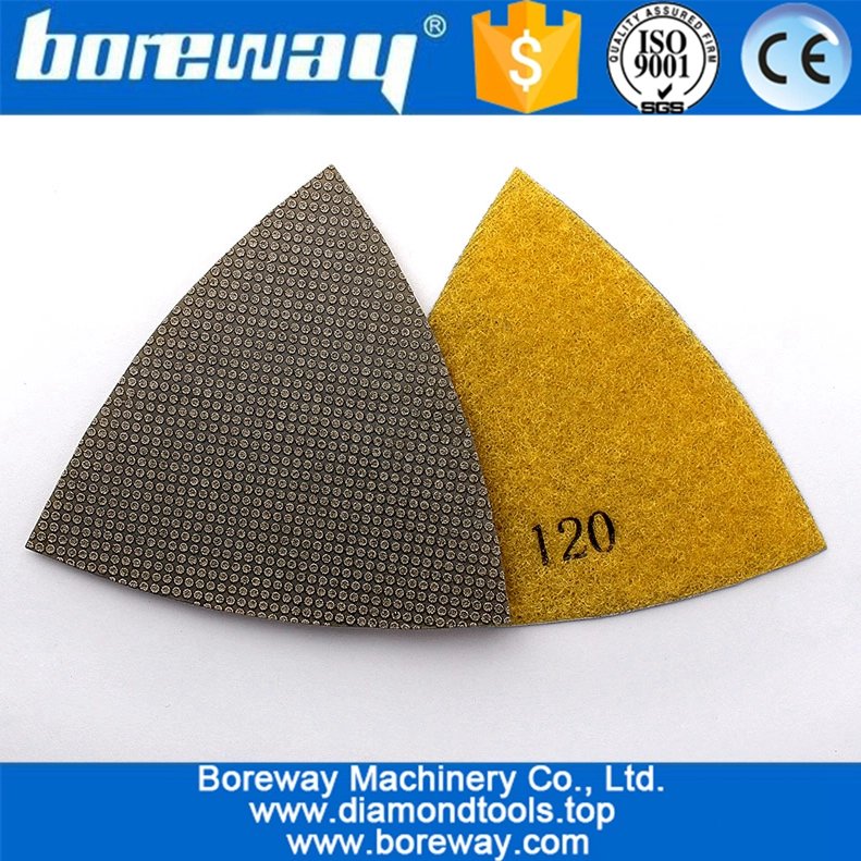 75mm Triangular Diamond Polishing Pads Electroplated Sanding Pad For Multi Tool