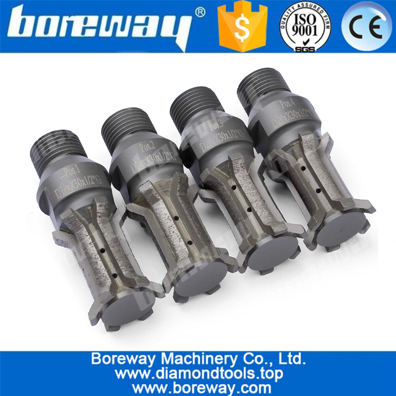 Diamond CNC Finger Bit D20x30x1/2 Gas Thread For Edge Grinding Granite Marble