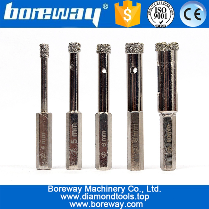 Small Diameter Wet Used Diamond Bur Core Drill Bits For Glass Marble Tile Drilling Hole
