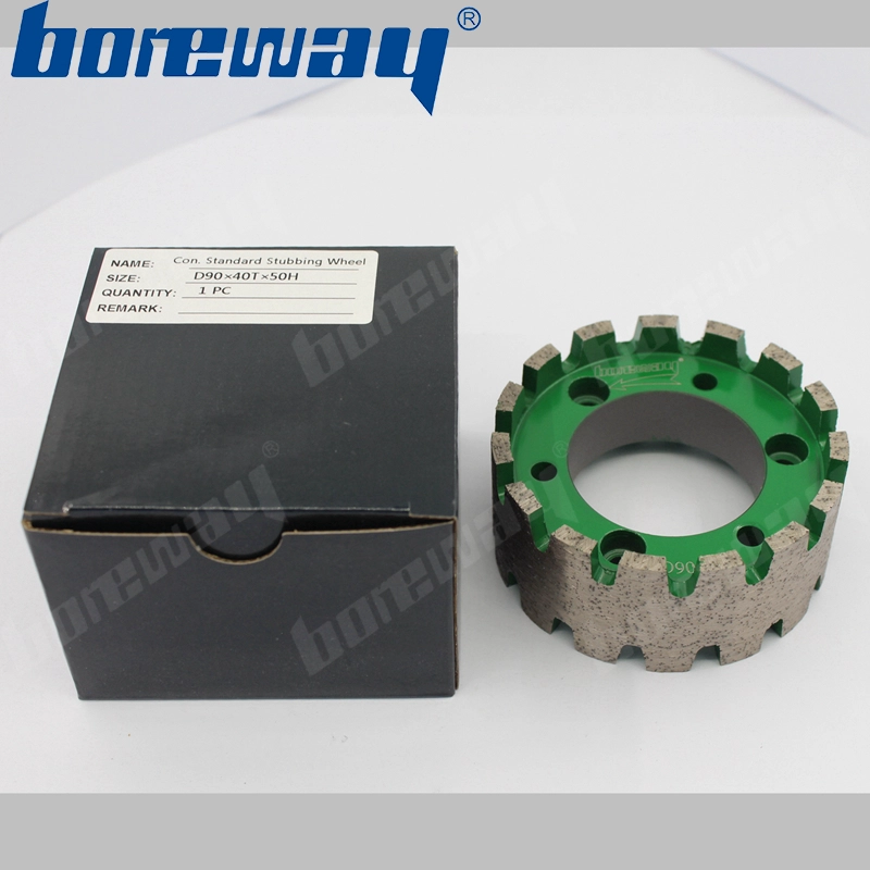D90*40T*50H continious rim diamond stubbing wheel with adapter
