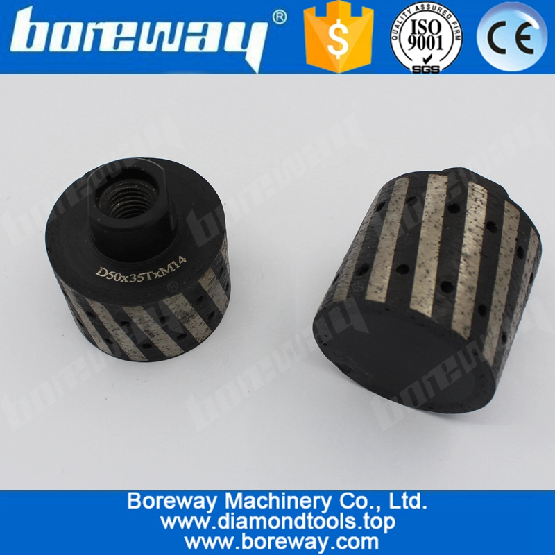 D50x35TxM14 Tolerance Diamond Drum Wheels For Grinding Counter Top