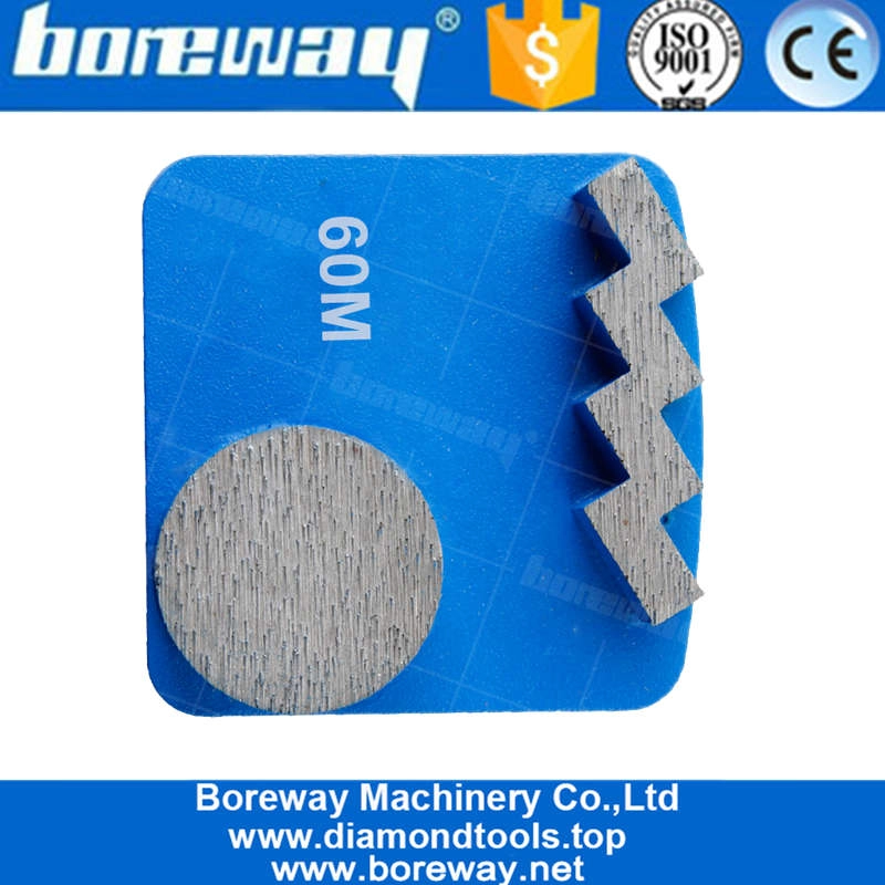 Redi Lock Two Segment Diamond Concrete Grinding Shoe For Husqvarna Machine