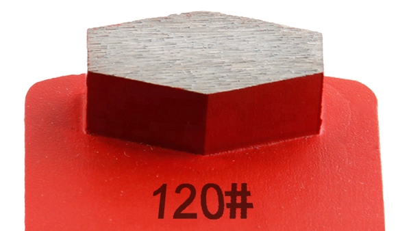China Factory Single Hexagon Segment Diamond Grinding Pad Shoe For Concrete Floor Husqvarna