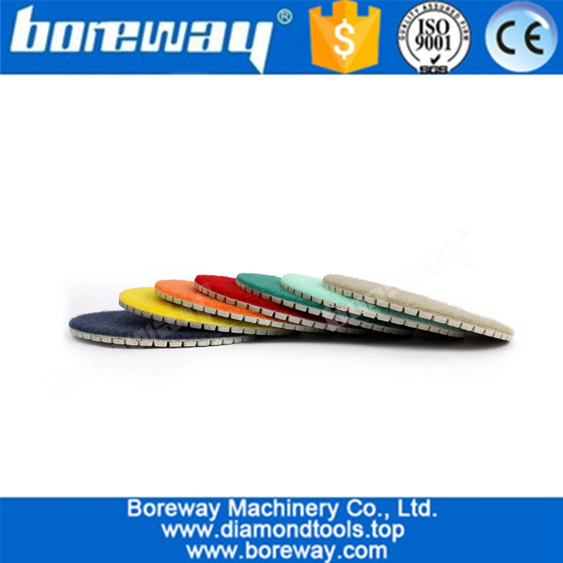 4Inch Wet Use white Diamond Polishing Pads For Granite Marble Polishing