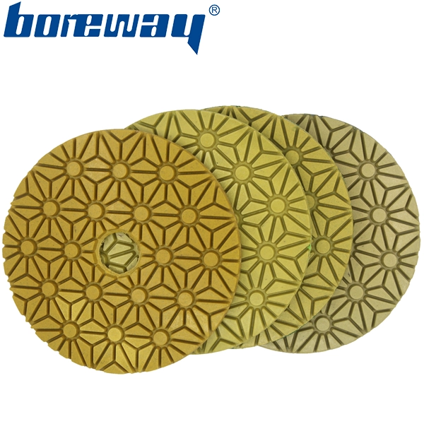 4 inch 100mm 3 steps dry and wet use diamond polishing pads