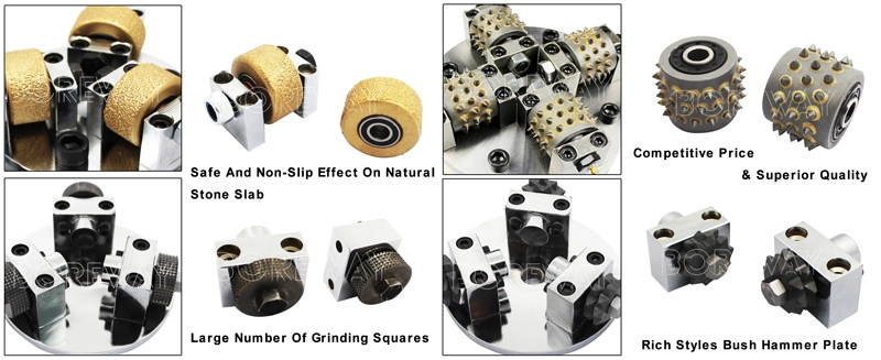 Boreway Factory Professionally Provided Bush Hammer Tool Plate For Grinding Litchi Surface Stone Suppliers,Rotary Bush Hammer Plate Roller for Manufacturer and supplier