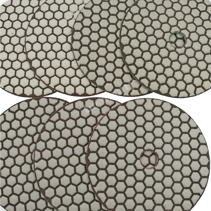 7Pcs/set 5inch 125mm Dry Diamond polishing pads with a M14 rubber backer for stone marble granite 03