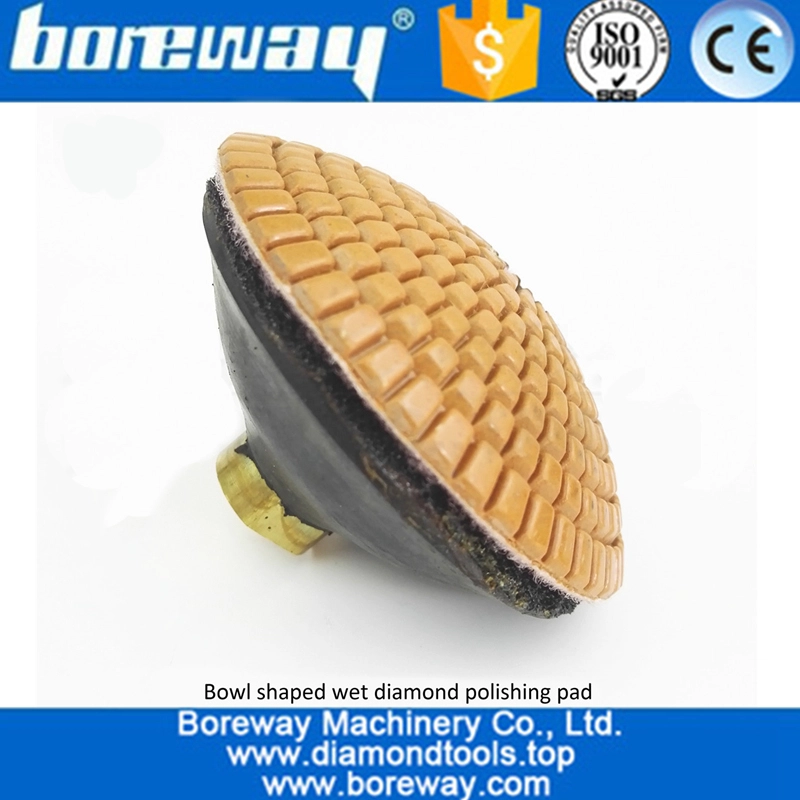 Convex Wet Use Marble Granite Diamond Polishing Pad with backer for polishing Concrete Quartz 01