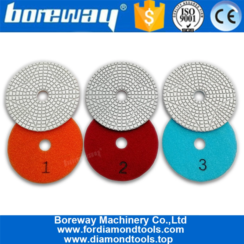 4inch 3-Steps Premium Diamond Polishing Pads for stone marble