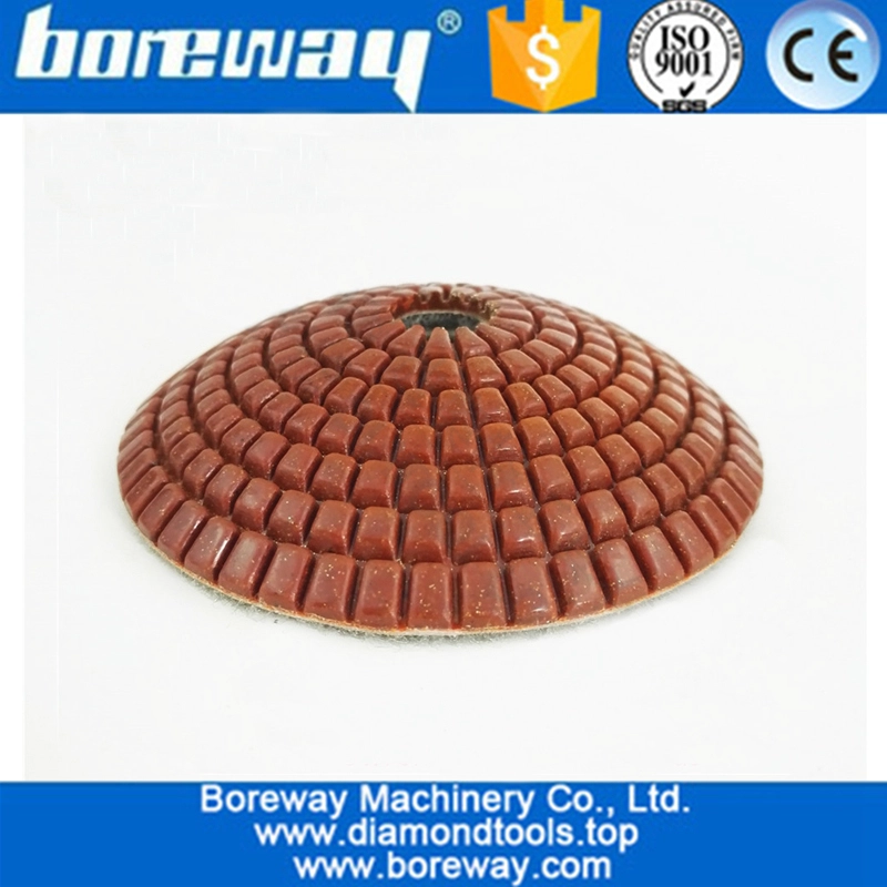 100mm #50 Convex Wet Diamond Polishing Pads With M14 Rubber Backer