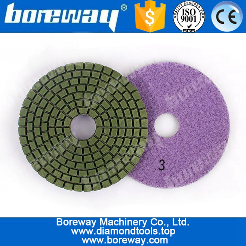 4 inch 3 step diamond polishing pad wet for granite concretes