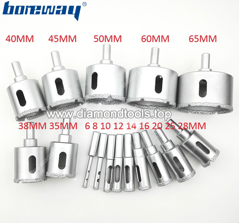 8Pcs/Set Vacuum Brazed Diamond Core Bits with a plastic Positioner Sucker 02