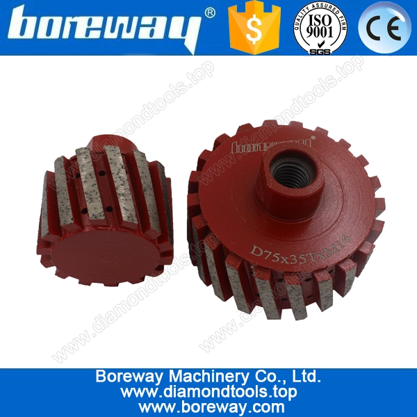 Supply D50*35T*M14 segmented diamond zero tolerance drum grinding wheels for stone