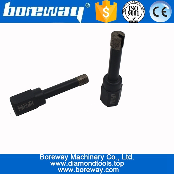 D10x75LxM14 Diamond Tipped Drill Bit For Stone Drilling
