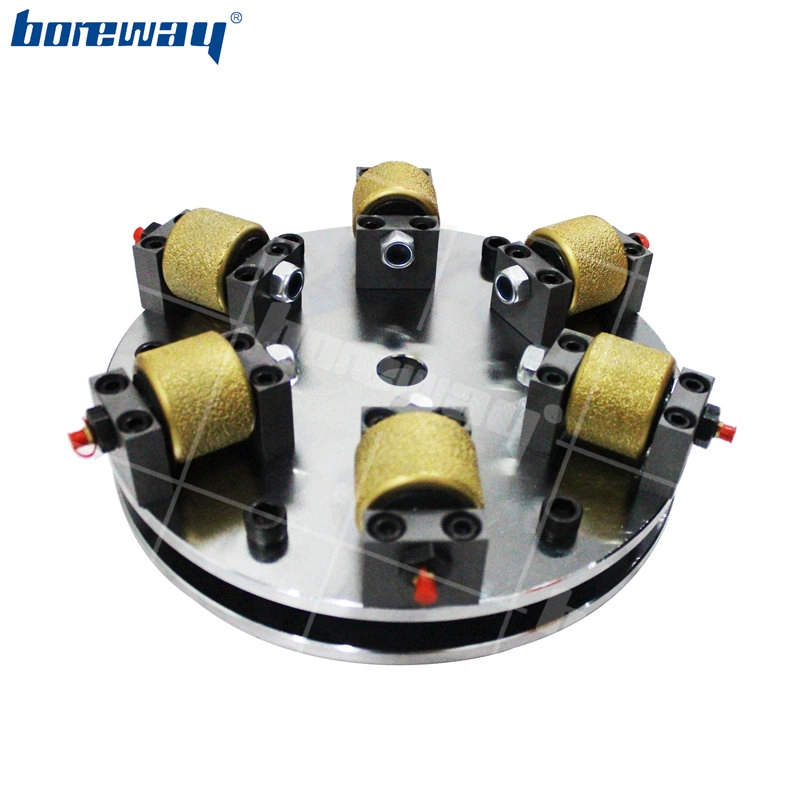 300MM 12 inch Bush Hammer Grinding Plate with Vacuum Brazed Wheel for Stone Sandblasting Surface
