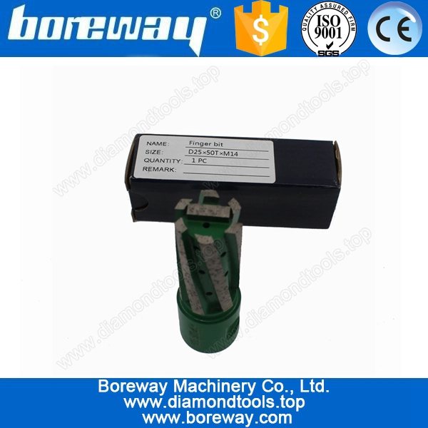 Diamond Finger Bit Tip For Granite D25*50T*M14