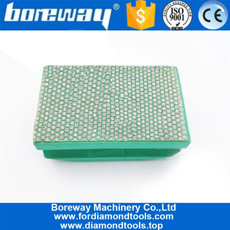 Hard Foam-backed diamond hand pad 90X55MM Dotted electroplated diamond hand polishing pad04