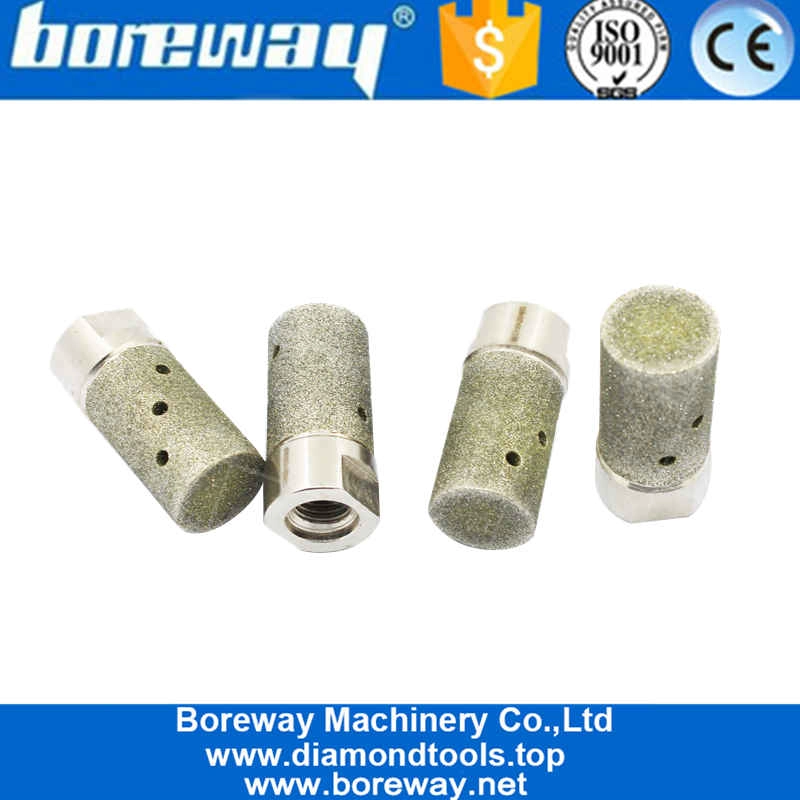 25mm Electroplating Grinding Drum Diamond Stone Zero Tolerance Wheel With M14 Connector 100#