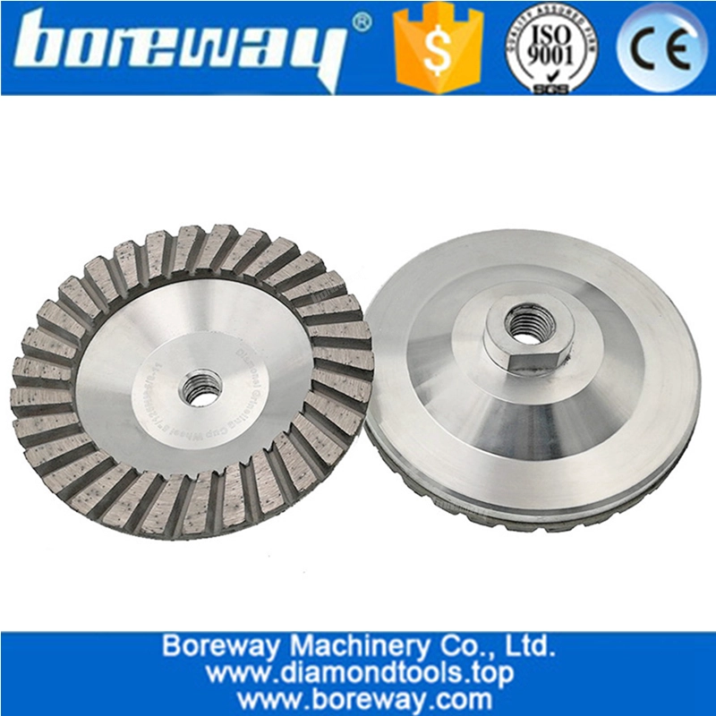 Aluminum Based Diamond Turbo Grinding Wheel M14 or 5/8-11 Thread diamond grinding cup wheel