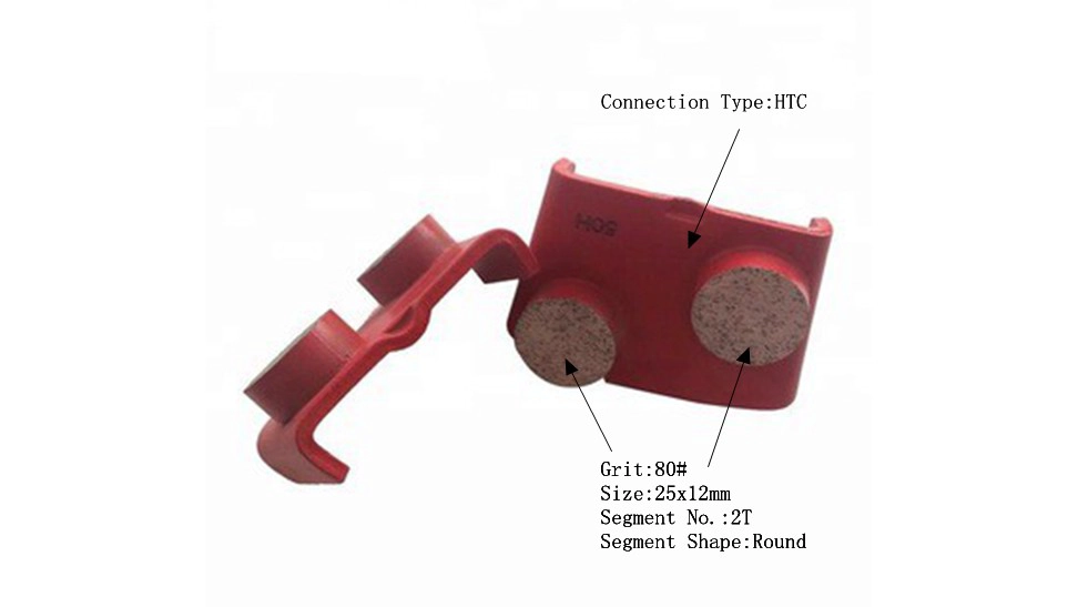 Double Round Segment HTC Metal Bond Grinding Diamond For Concrete Floor