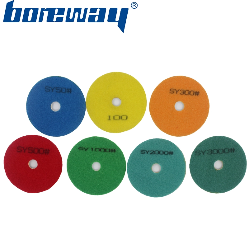 4inch 100mm 7 steps white wet use diamond polishing pads for granite marble quartz concrete ceramic