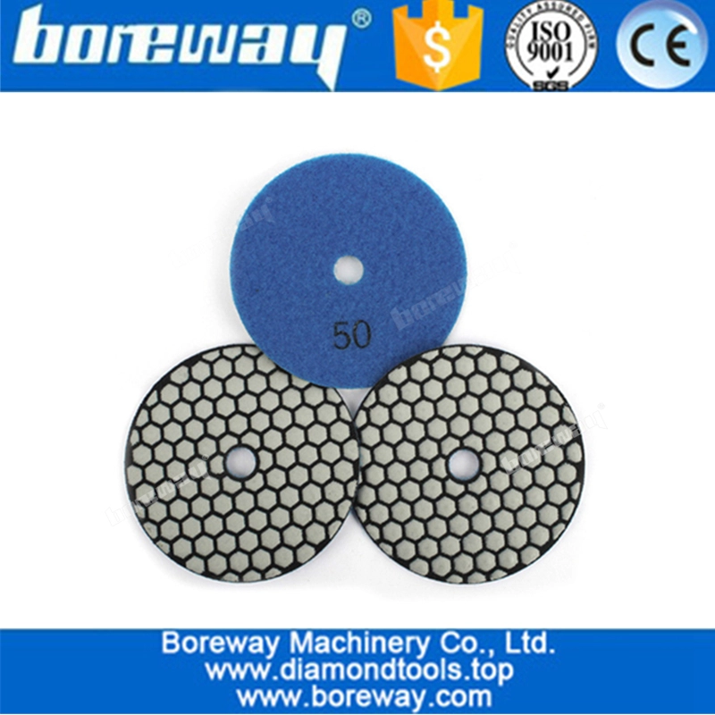 4 Inch Professional Flexible Dry Use Diamond Sanding Discs For Marble Granite Stone Polishing
