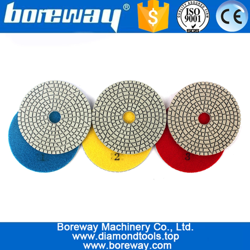 100mm Diamond Abrasive Disc 3 Step White Sanding Pads For Polishing Stone Marble Granite Flexible Grinding