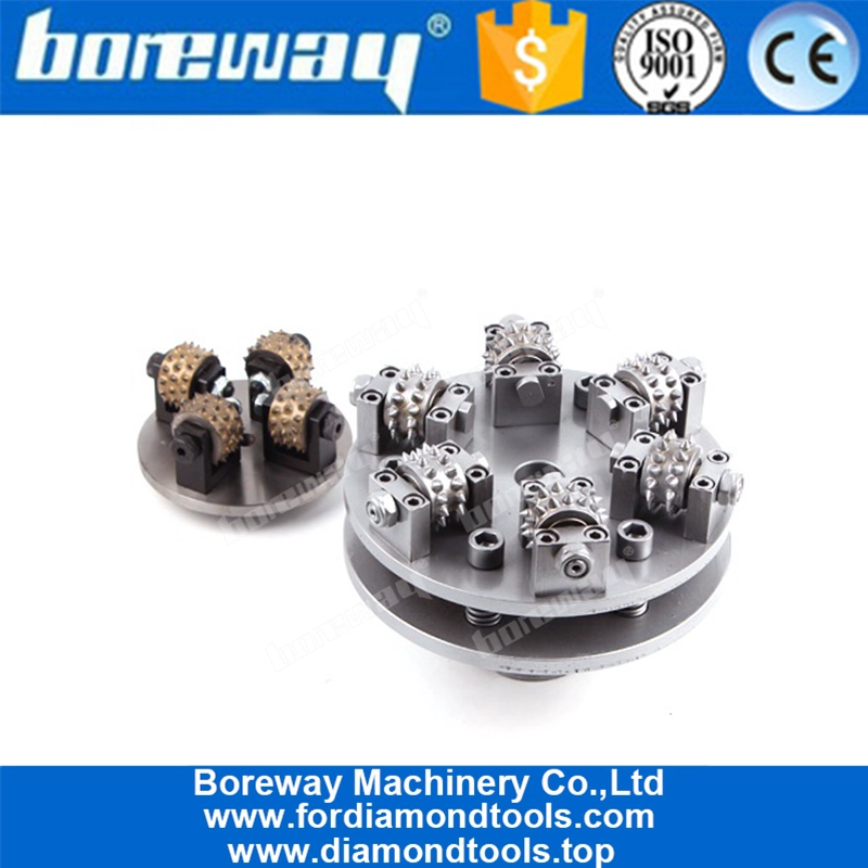 300MM 6 Rollers Rotary Bush Hammer Plate Of Double Layers