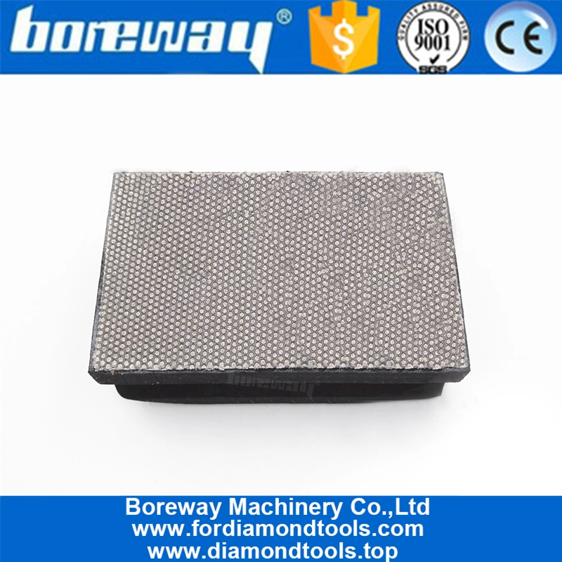 Hard Foam-backed diamond hand pad 90X55MM Dotted electroplated diamond hand polishing pad 05