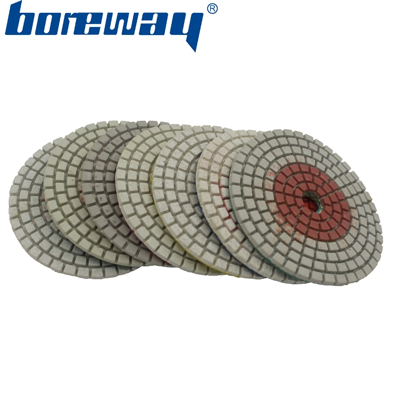 3inch 80mm 7 steps 2 in 1 wet use diamond polishing pads for stone concrete