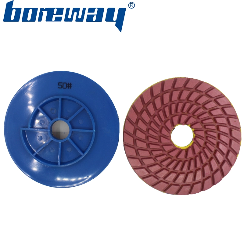 5inch 125mm 7 steps sprial type snail lock diamond polishing pads