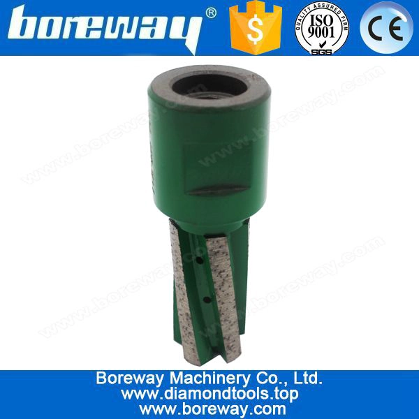 1-5 / 8 इंच एक्स 3/4 इंच गैस वेल्डेड महिला धागा - टेढ़ी खंड हाई स्पीड डायमंड फिंगर बिट