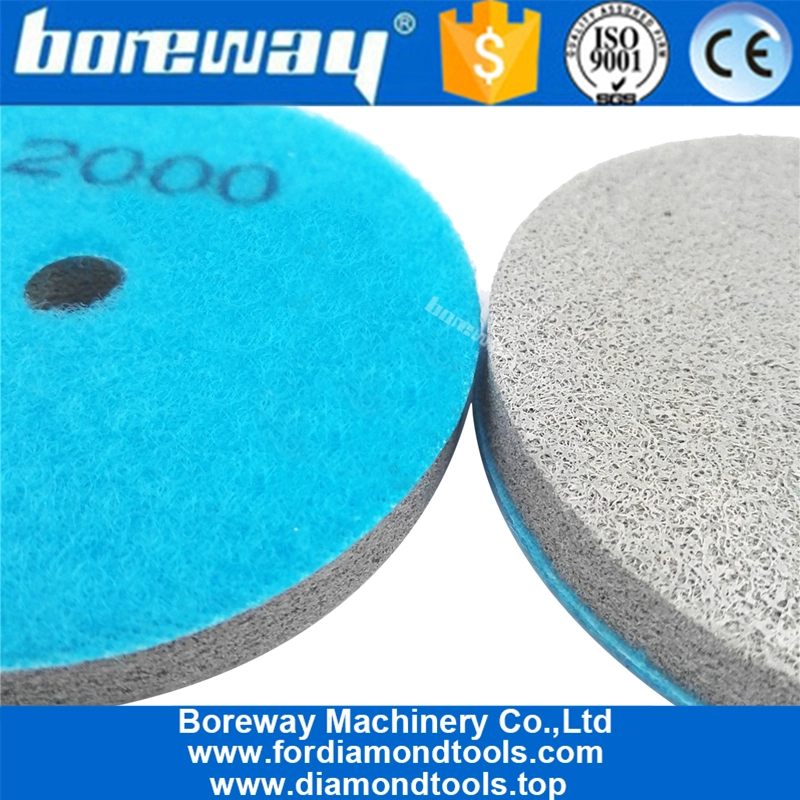 संगमरमर नरम पत्थर धैर्य 2000 # के लिए 100 मिमी स्पंज डायमंड पॉलिशिंग पैड