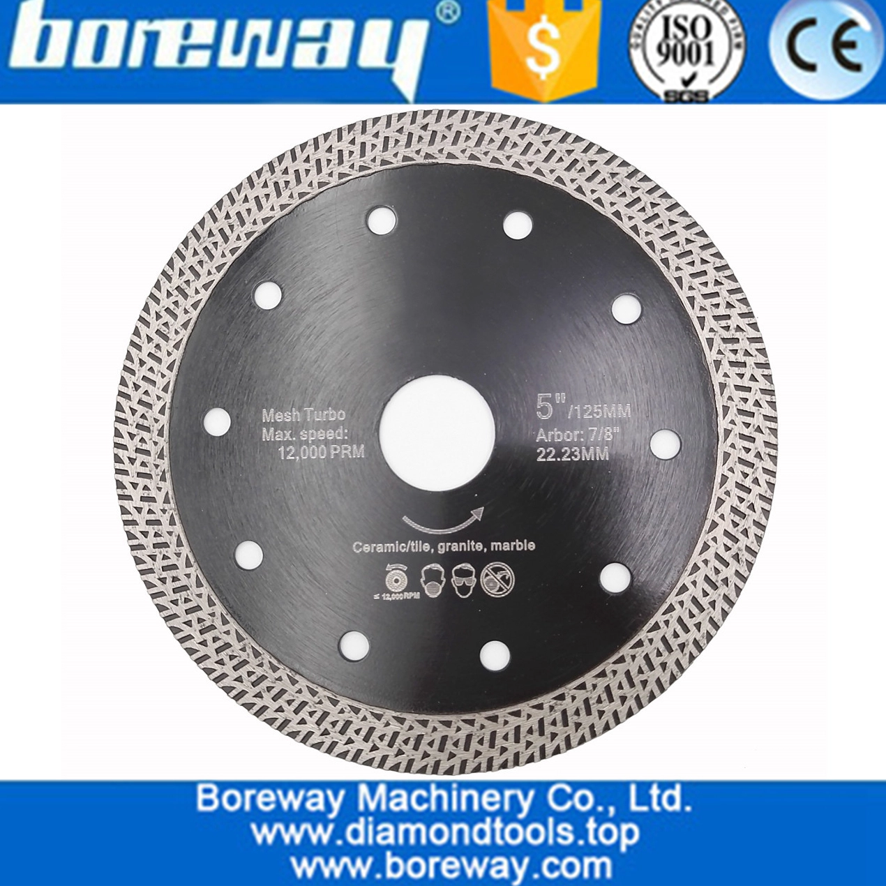 105MM 115MM 125MMホットプレス焼結メッシュターボダイヤモンドソーブレード硬質ダイヤモンドホイール切断ディスク中国サプライヤー