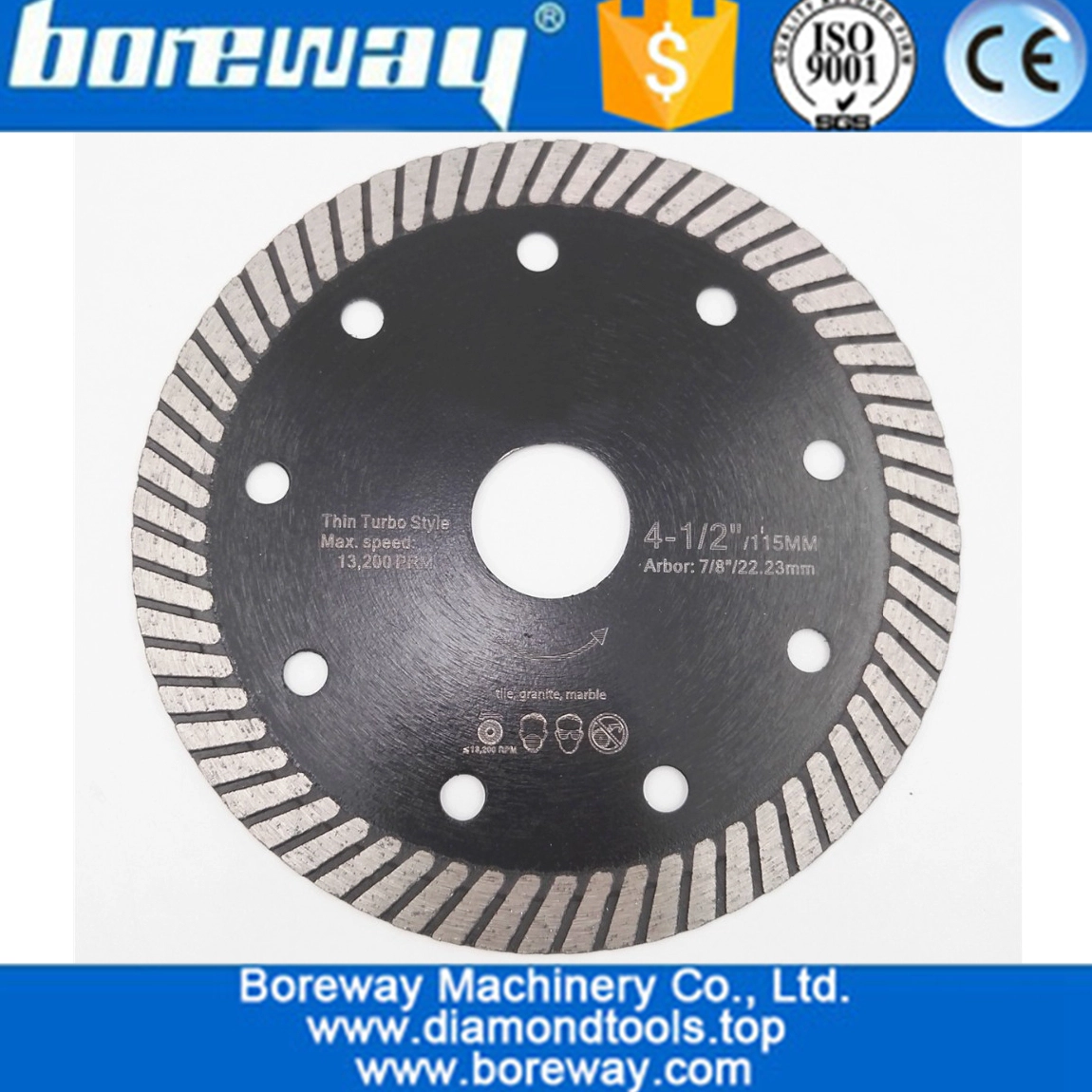 105MM 115MM 125MMホットプレス焼結メッシュターボダイヤモンドソーブレード硬質ダイヤモンドホイール切断ディスク中国サプライヤー