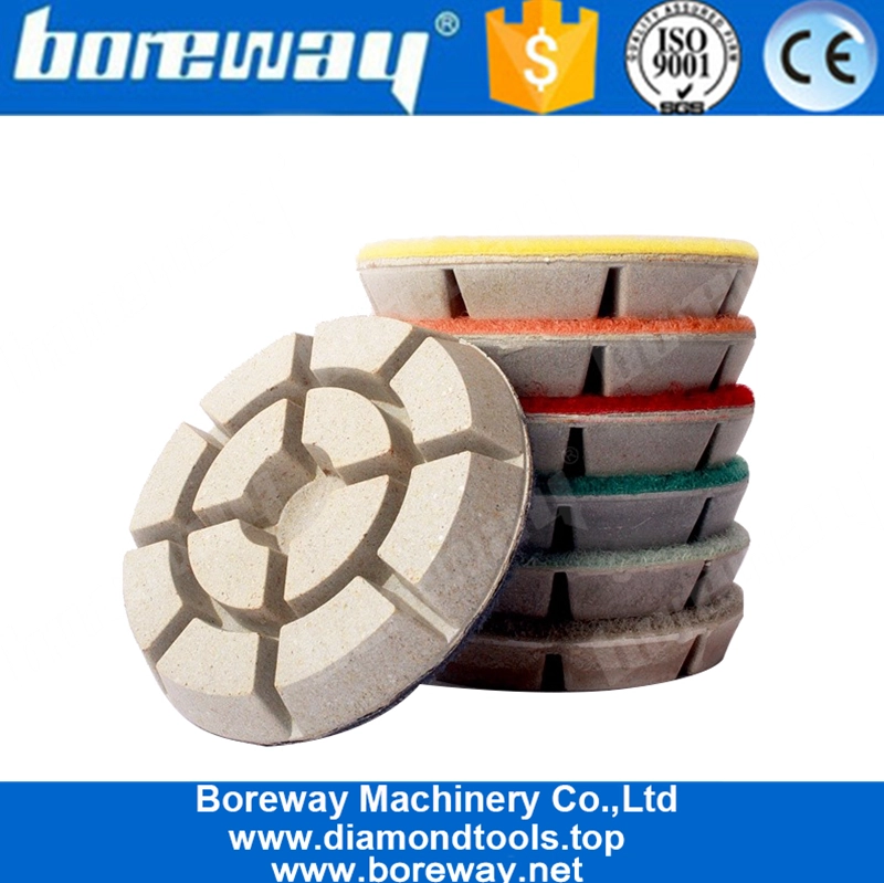 संगमरमर ग्रेनाइट फर्श के लिए 10 मिमी मोटाई डायमंड पीस पॉलिशिंग पैड